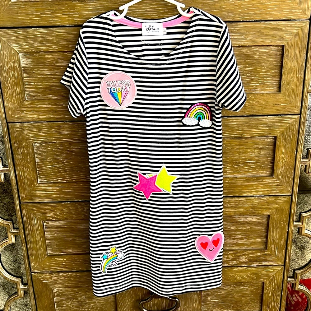 Lola + the boys knit patched dress size 8